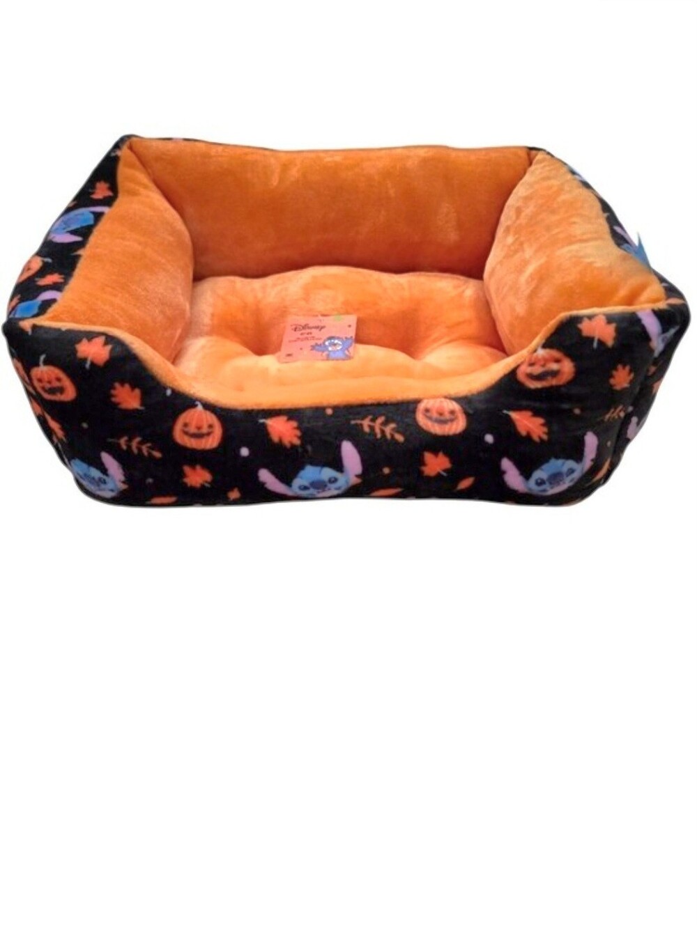 Disney Halloween Stitch Pumpkin Plush Pet Cat Dog Bed Orange Black New with Tags